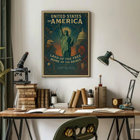 United States Of America Land Of The Poster PosterGoat