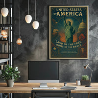 United States Of America Land Of The Poster PosterGoat