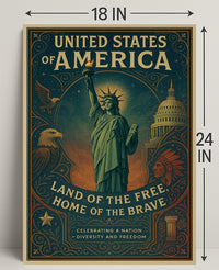 United States Of America Land Of The Poster PosterGoat