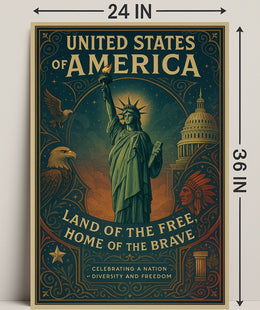 United States Of America Land Of The Poster PosterGoat