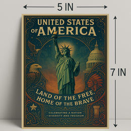 United States Of America Land Of The Poster PosterGoat