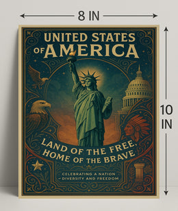 United States Of America Land Of The Poster PosterGoat