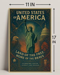 United States Of America Land Of The Poster PosterGoat