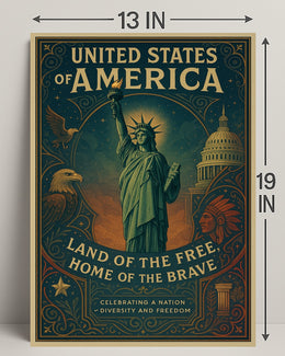 United States Of America Land Of The Poster PosterGoat