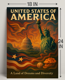 United States of America Dreams and Diversity Poster PosterGoat