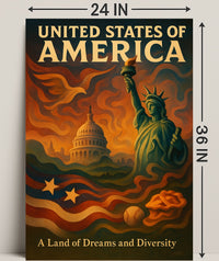 United States of America Dreams and Diversity Poster PosterGoat
