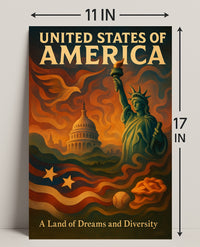 United States of America Dreams and Diversity Poster PosterGoat