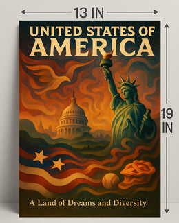 United States of America Dreams and Diversity Poster PosterGoat