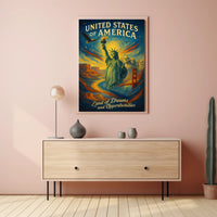 United States of America Land of Dreams and Opportunities Poster PosterGoat