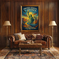 United States of America Land of Dreams and Opportunities Poster PosterGoat