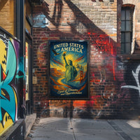 United States of America Land of Dreams and Opportunities Poster PosterGoat