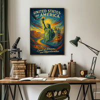 United States of America Land of Dreams and Opportunities Poster PosterGoat