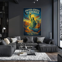 United States of America Land of Dreams and Opportunities Poster PosterGoat