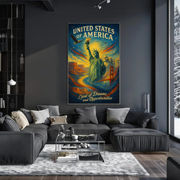 United States of America Land of Dreams and Opportunities Poster PosterGoat