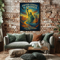 United States of America Land of Dreams and Opportunities Poster PosterGoat