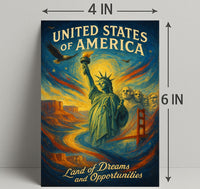 United States of America Land of Dreams and Opportunities Poster PosterGoat