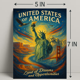 United States of America Land of Dreams and Opportunities Poster PosterGoat