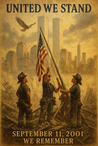 United We Stand Heroic Remembrance Historical Poster PosterGoat