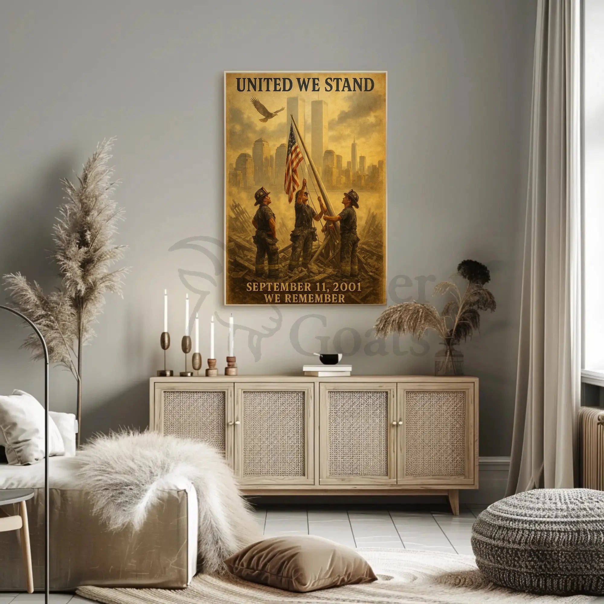 United We Stand Heroic Remembrance Historical Poster PosterGoat