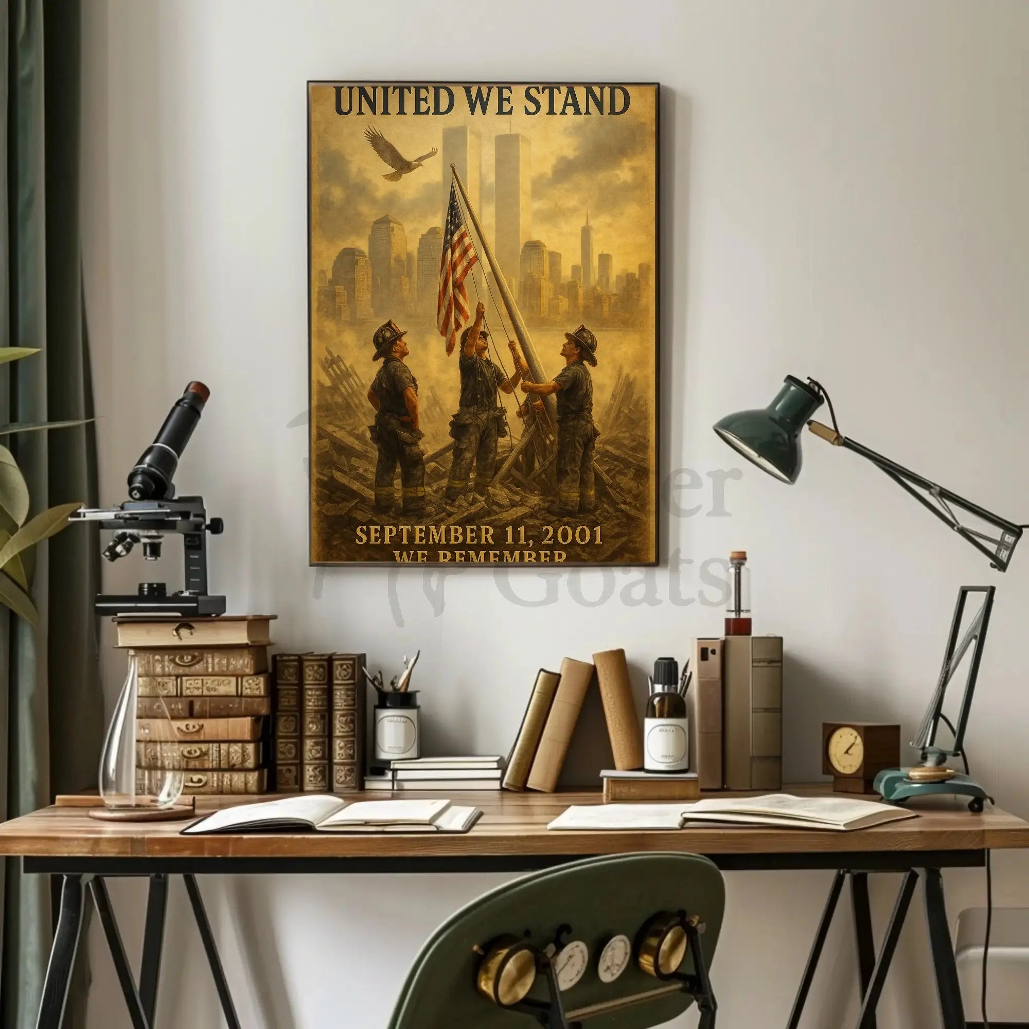 United We Stand Heroic Remembrance Historical Poster PosterGoat