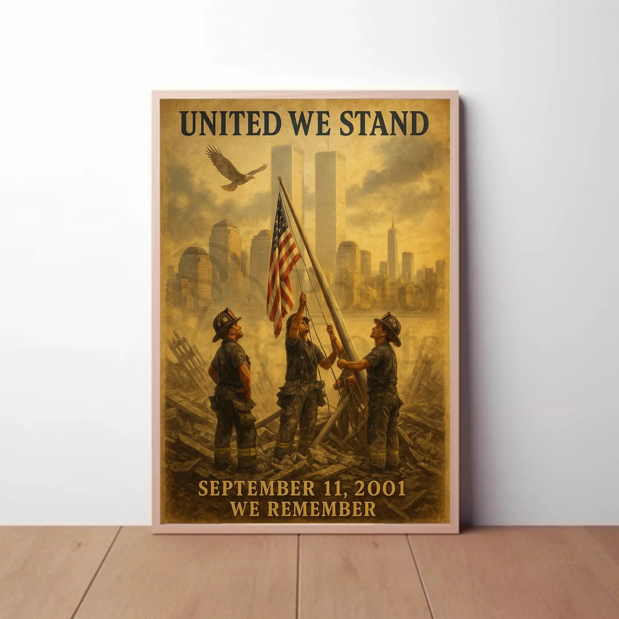 United We Stand Heroic Remembrance Historical Poster PosterGoat