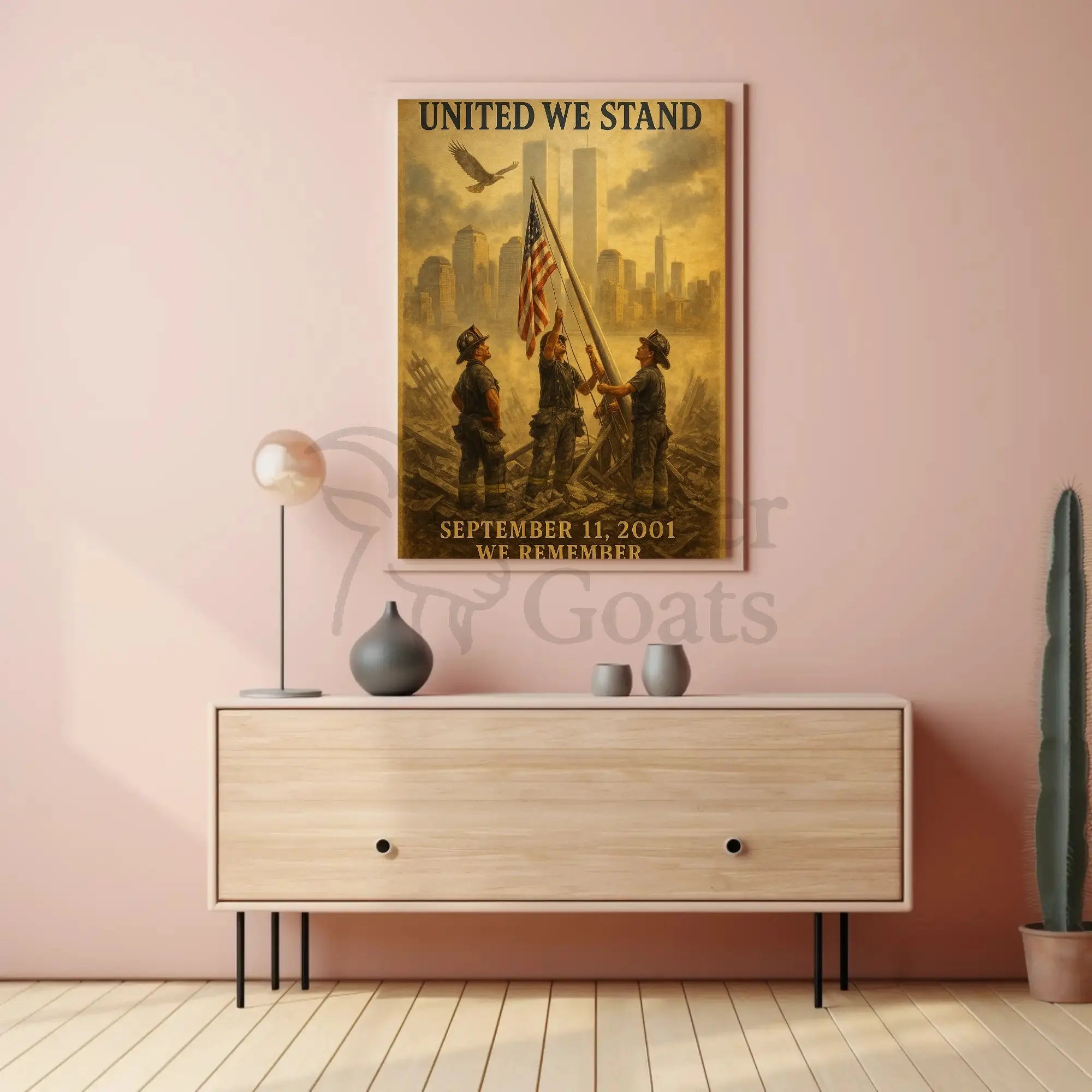 United We Stand Heroic Remembrance Historical Poster PosterGoat