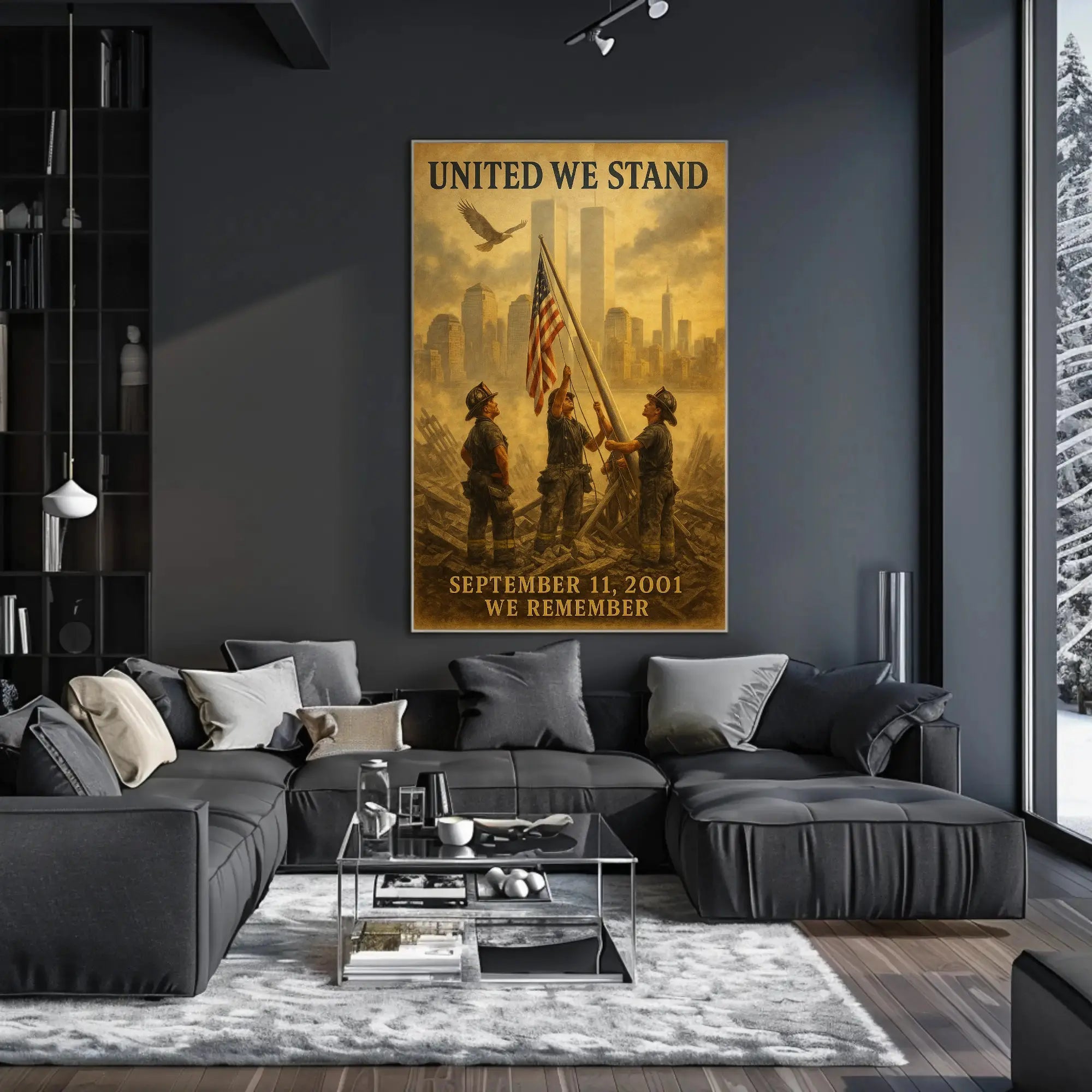 United We Stand Heroic Remembrance Historical Poster PosterGoat