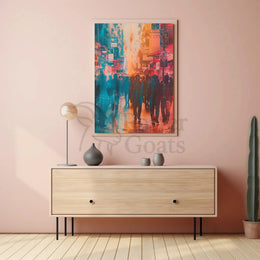 Urban Asian Cityscape Vibrance Art Print Abstract Artistic Poster PosterGoat