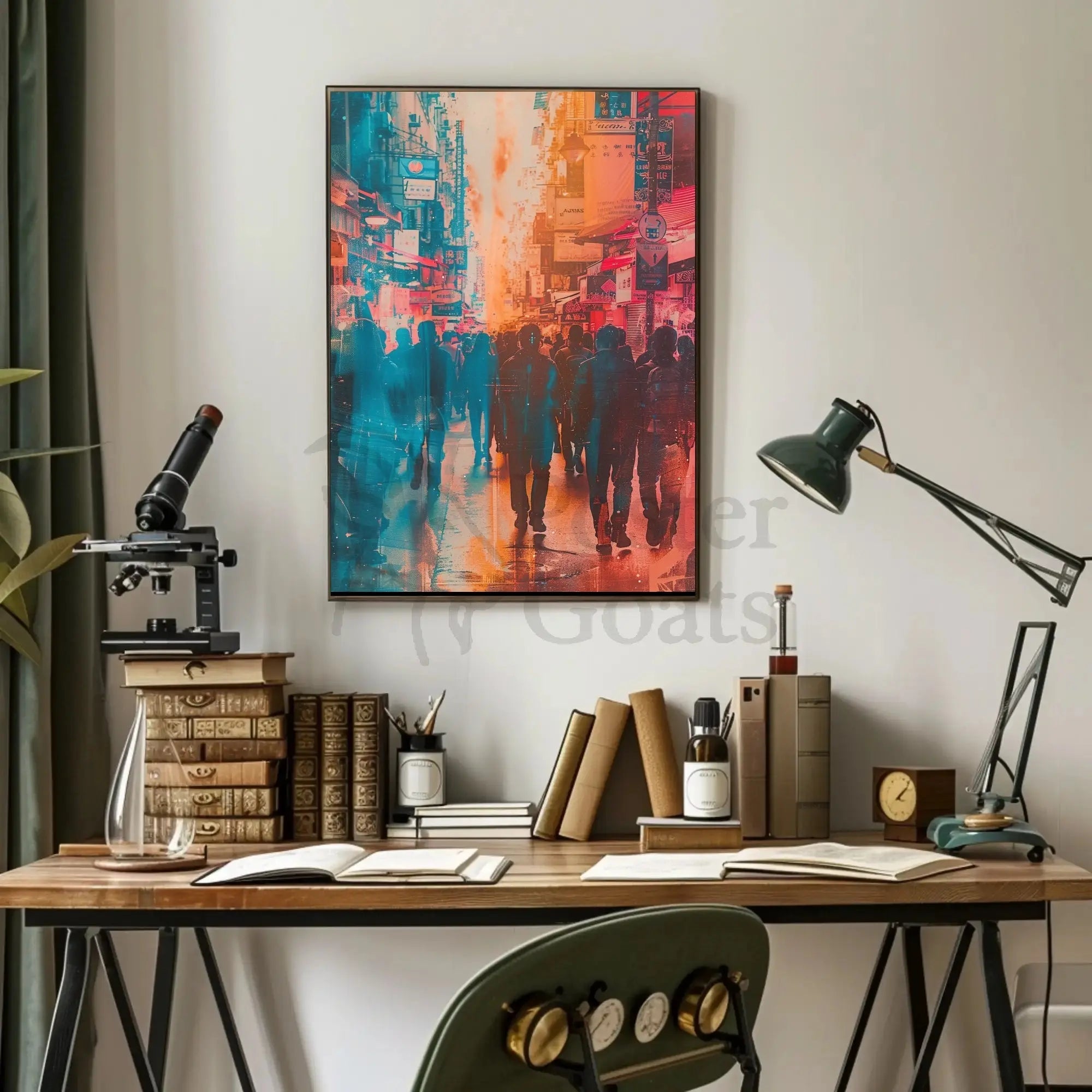 Urban Asian Cityscape Vibrance Art Print Abstract Artistic Poster PosterGoat