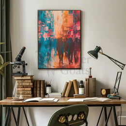 Urban Asian Cityscape Vibrance Art Print Abstract Artistic Poster PosterGoat