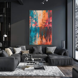 Urban Asian Cityscape Vibrance Art Print Abstract Artistic Poster PosterGoat