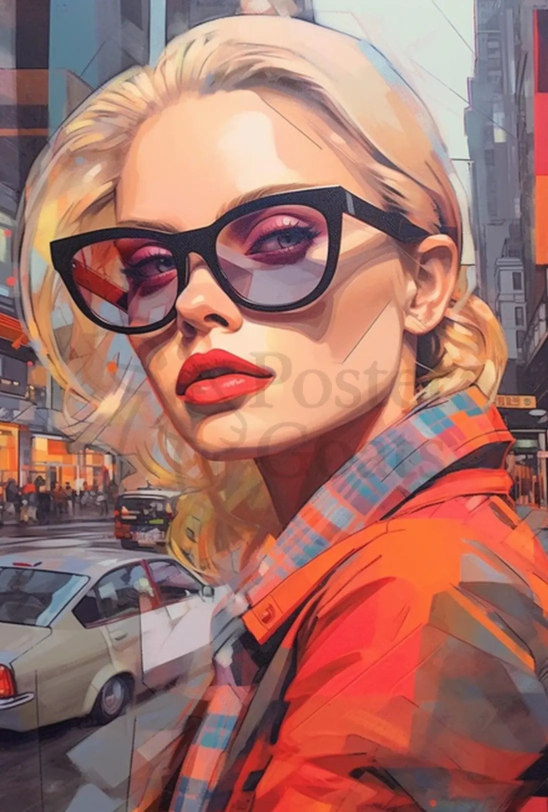 Urban Chic Woman Illustration Modern Pop Culture Poster PosterGoat
