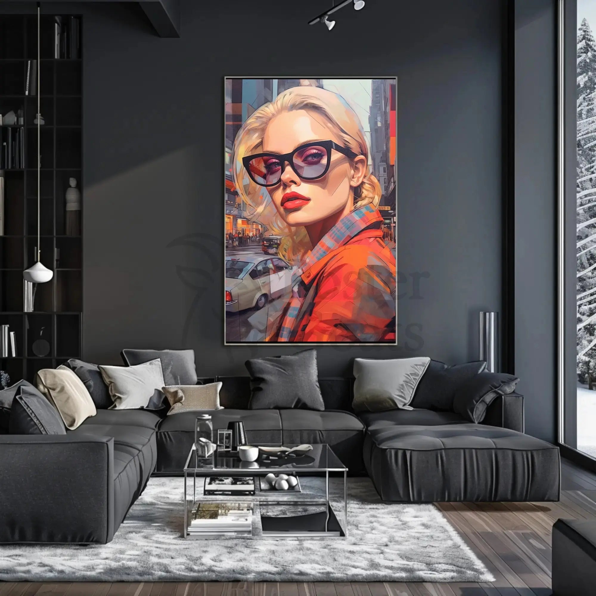 Urban Chic Woman Illustration Modern Pop Culture Poster PosterGoat