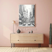 Urban Energy Black and White Sketch Travel Poster PosterGoat