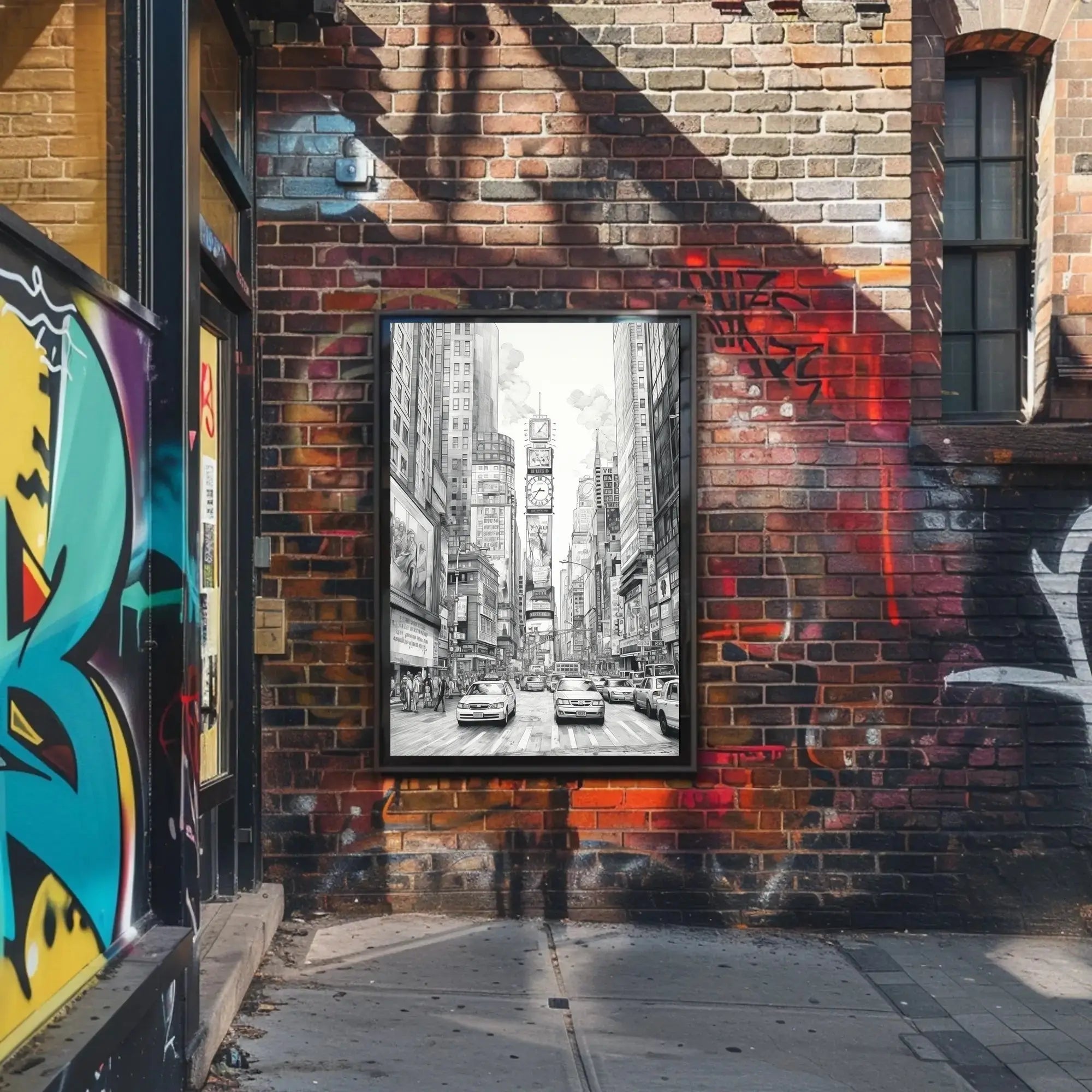 Urban Energy Black and White Sketch Travel Poster PosterGoat