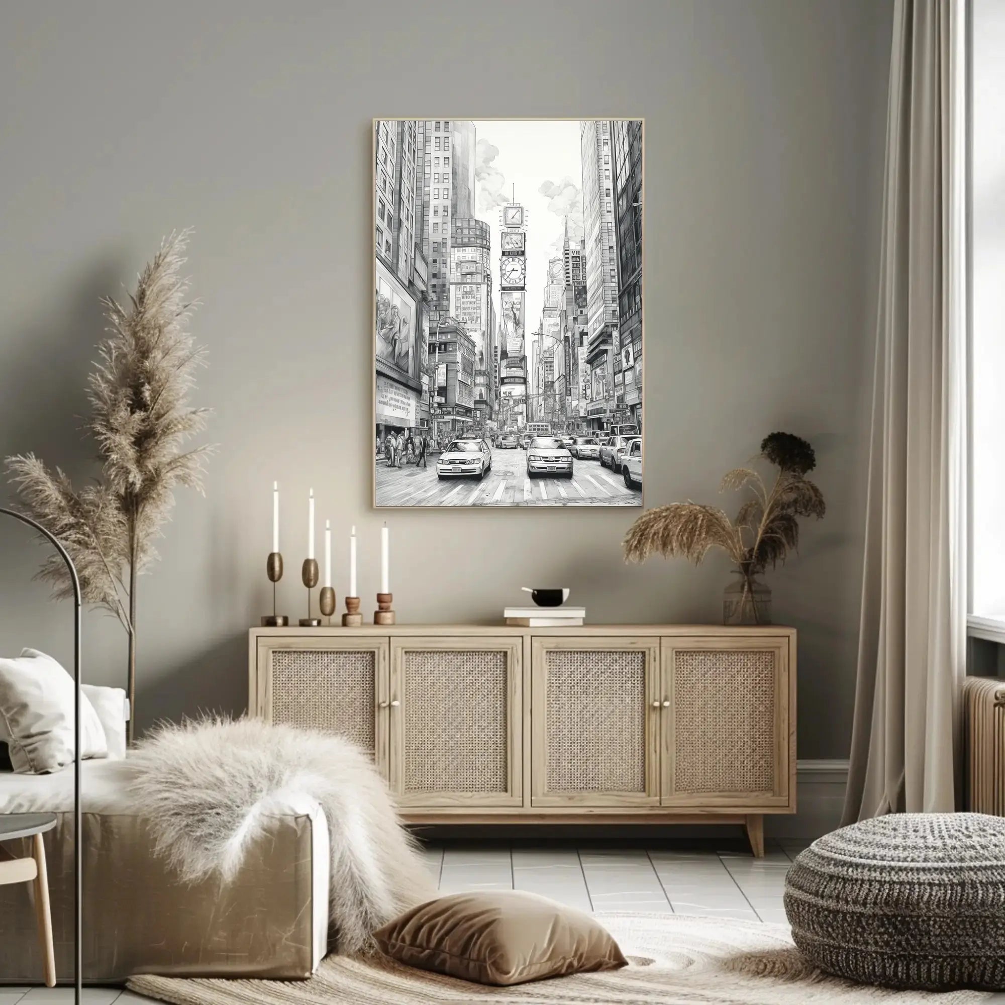 Urban Energy Black and White Sketch Travel Poster PosterGoat