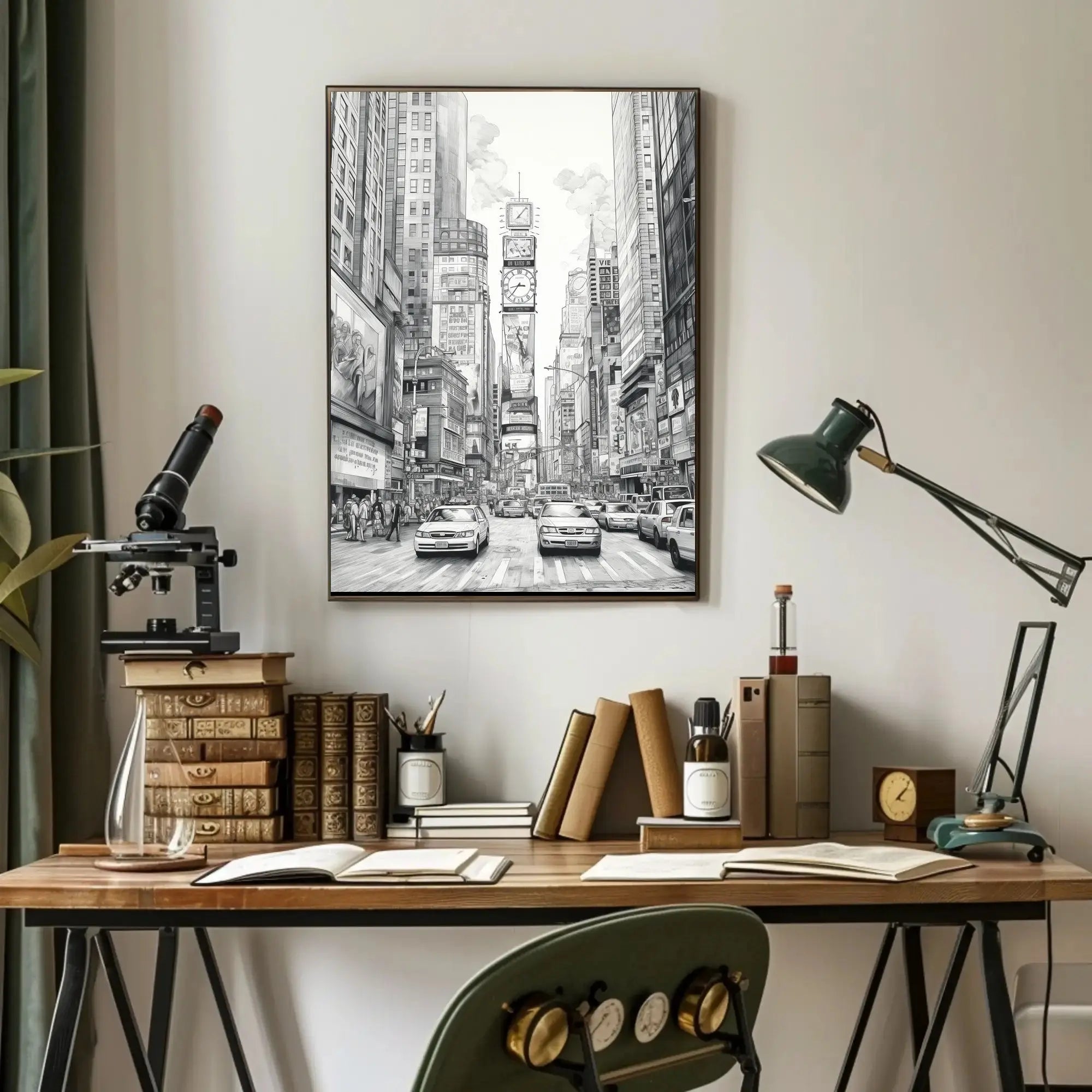 Urban Energy Black and White Sketch Travel Poster PosterGoat