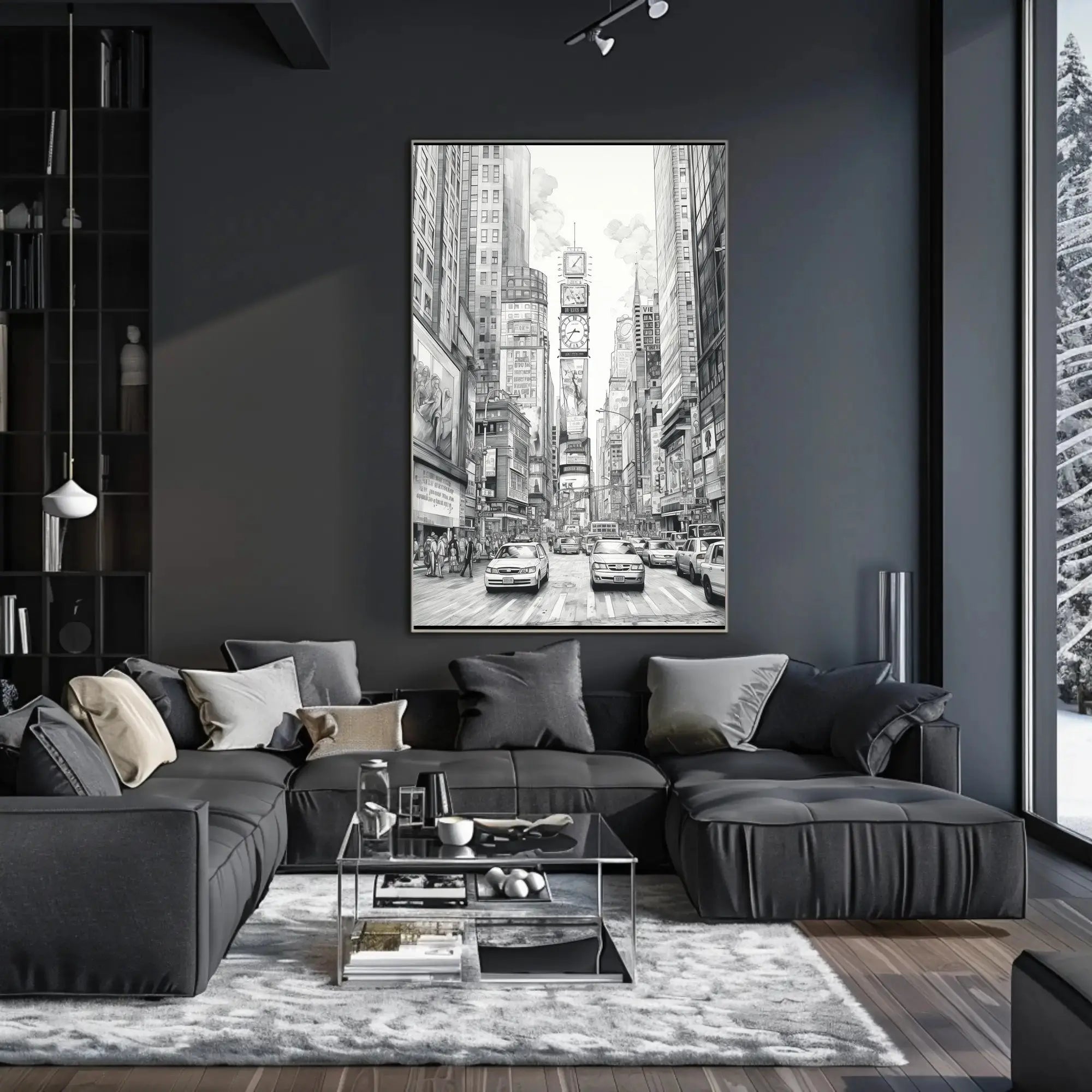 Urban Energy Black and White Sketch Travel Poster PosterGoat