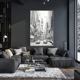 Urban Energy Black and White Sketch Travel Poster PosterGoat