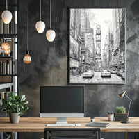 Urban Energy Black and White Sketch Travel Poster PosterGoat