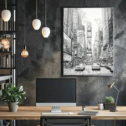 Urban Energy Black and White Sketch Travel Poster PosterGoat