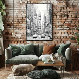 Urban Energy Black and White Sketch Travel Poster PosterGoat