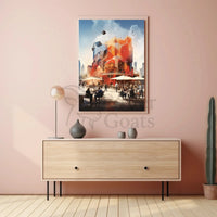 Urban Geometry: A Modern Social Scene Pop Culture Poster PosterGoat