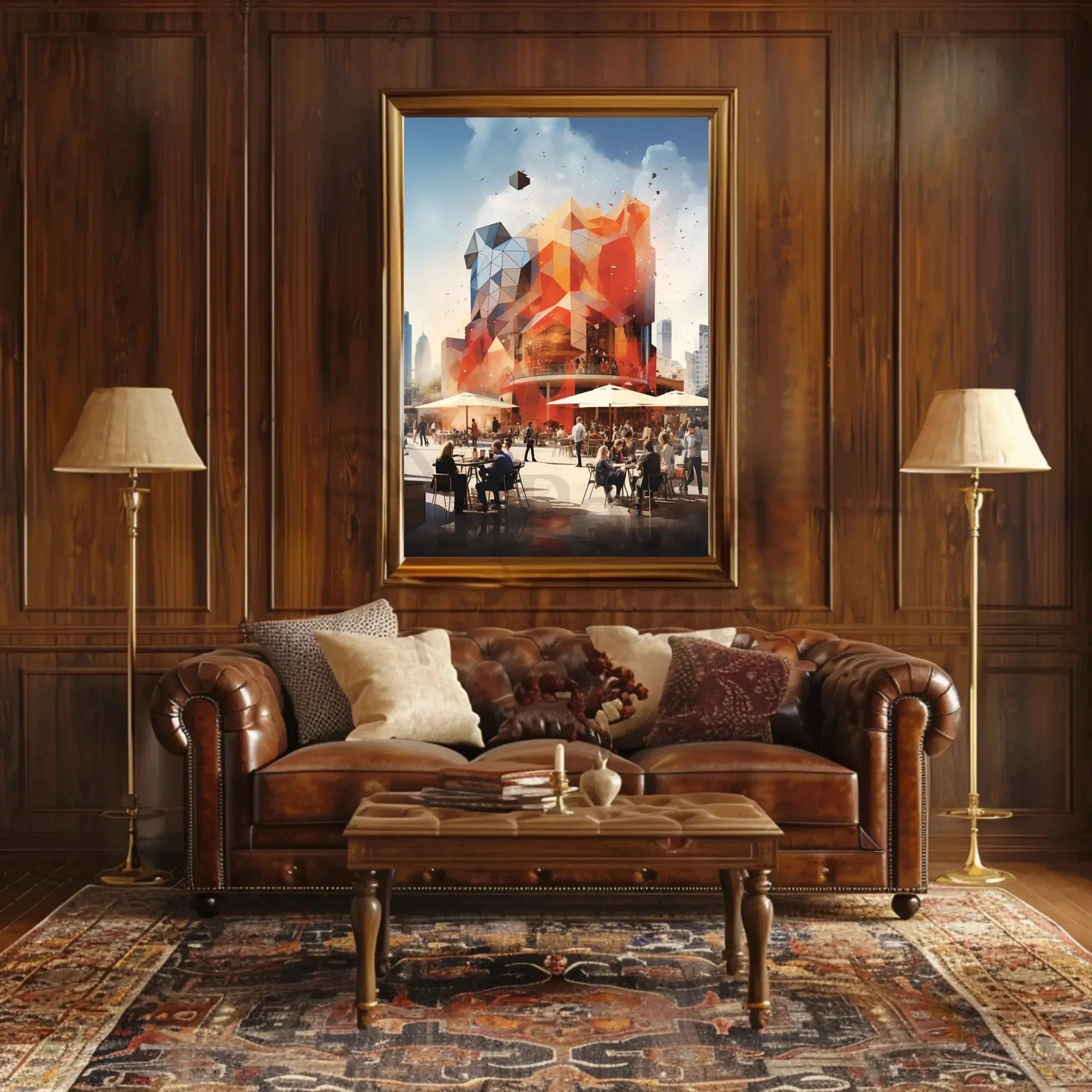 Urban Geometry: A Modern Social Scene Pop Culture Poster PosterGoat
