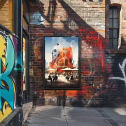 Urban Geometry: A Modern Social Scene Pop Culture Poster PosterGoat