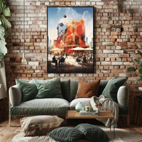 Urban Geometry: A Modern Social Scene Pop Culture Poster PosterGoat