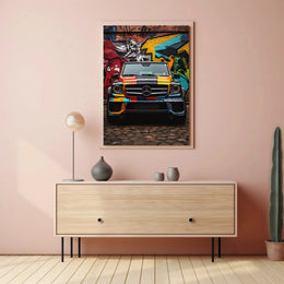 Urban Graffiti Car Art: Abstract, Artistic, or Pop Culture Poster PosterGoat