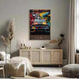 Urban Graffiti Car Art: Abstract, Artistic, or Pop Culture Poster PosterGoat