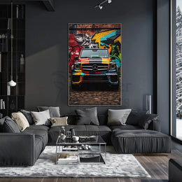 Urban Graffiti Car Art: Abstract, Artistic, or Pop Culture Poster PosterGoat