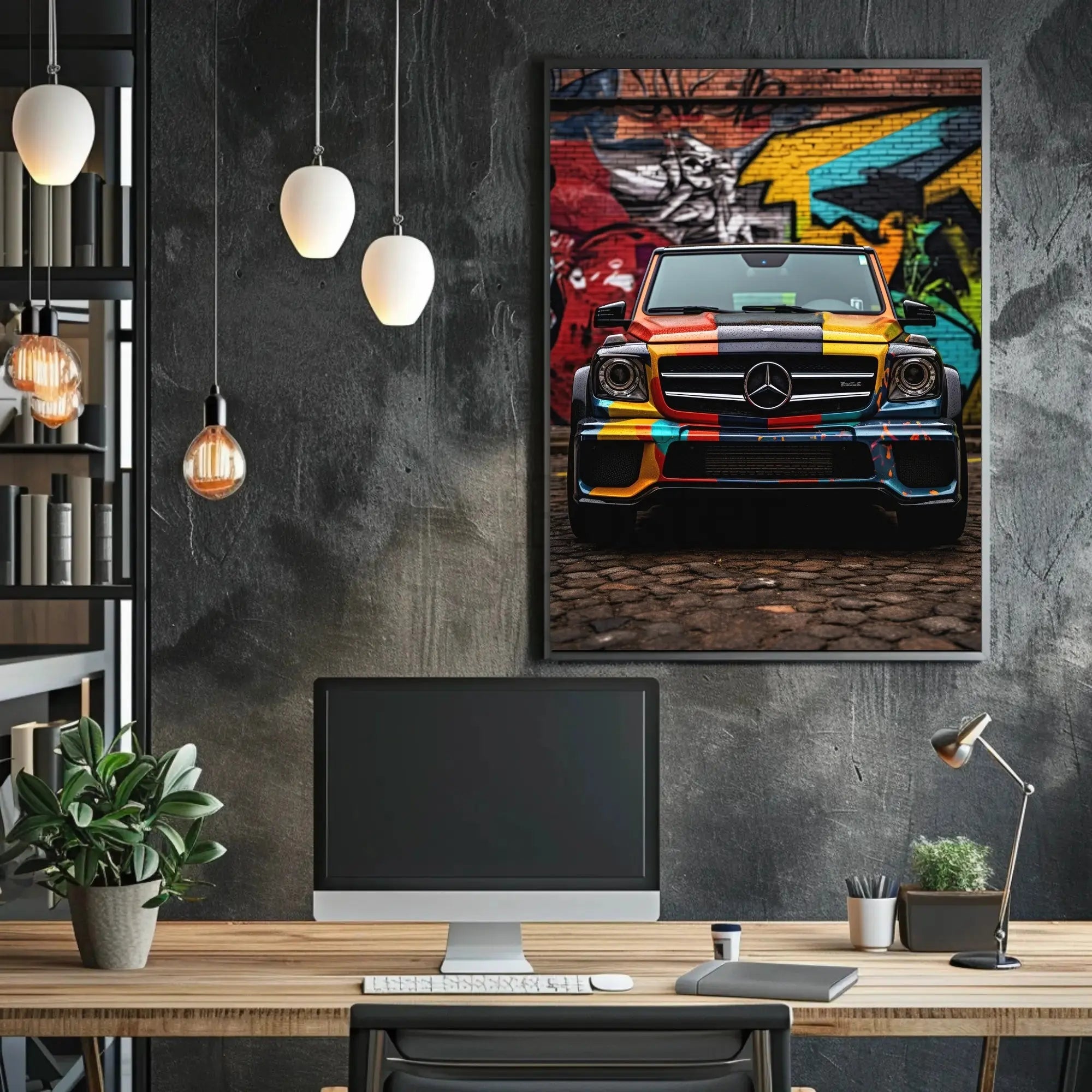 Urban Graffiti Car Art: Abstract, Artistic, or Pop Culture Poster PosterGoat